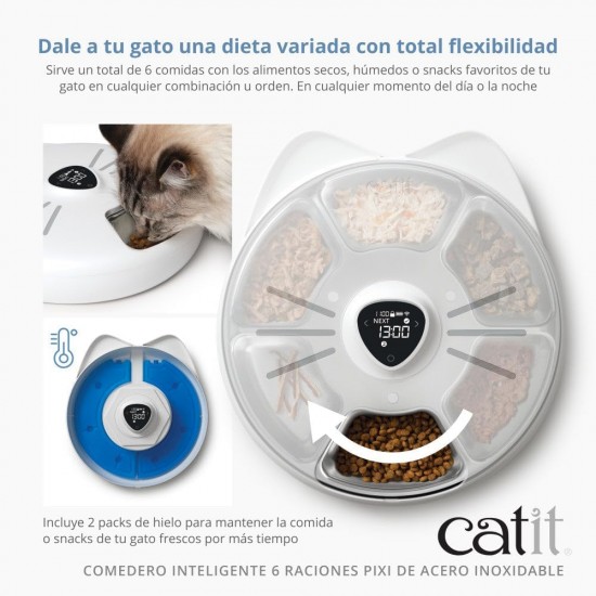 Catit PIXI 6 Servings Stainless Steel Food Bowl Tray 6 Servings Catit PIXI 6 Servings Stainless Steel Food Bowl Tray 6 Servings