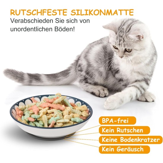 Ceramic Cat Feeding Bowl, Colourful Cat Bowls, Set of 6, Porcelain Cat Bowl, Cat Feeding Bowl, Cat Feeding Bowl, Cat Bowl, Flat Cat Plate, Cat Food Bowl Set, 250 ml Ceramic Cat Feeding Bowl, Colourful Cat Bowls, Set of 6, Porcelain Cat Bowl, Cat Feeding Bowl, Cat Feeding Bowl, Cat Bowl, Flat Cat Plate, Cat Food Bowl Set, 250 ml