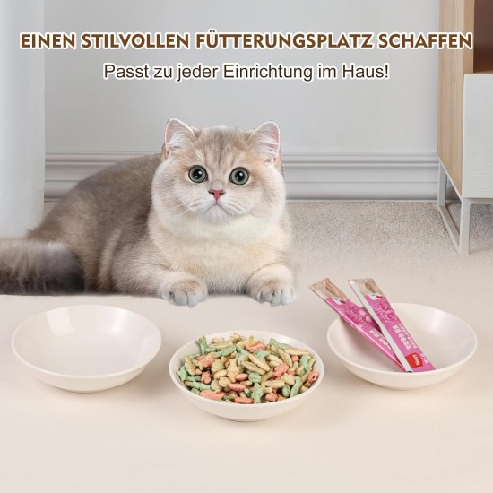 Ceramic Cat Feeding Bowl, Colourful Cat Bowls, Set of 6, Porcelain Cat Bowl, Cat Feeding Bowl, Cat Feeding Bowl, Cat Bowl, Flat Cat Plate, Cat Food Bowl Set, 250 ml Ceramic Cat Feeding Bowl, Colourful Cat Bowls, Set of 6, Porcelain Cat Bowl, Cat Feeding Bowl, Cat Feeding Bowl, Cat Bowl, Flat Cat Plate, Cat Food Bowl Set, 250 ml