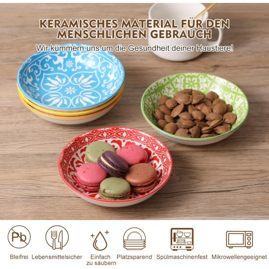 Ceramic Cat Feeding Bowl, Colourful Cat Bowls, Set of 6, Porcelain Cat Bowl, Cat Feeding Bowl, Cat Feeding Bowl, Cat Bowl, Flat Cat Plate, Cat Food Bowl Set, 250 ml Ceramic Cat Feeding Bowl, Colourful Cat Bowls, Set of 6, Porcelain Cat Bowl, Cat Feeding Bowl, Cat Feeding Bowl, Cat Bowl, Flat Cat Plate, Cat Food Bowl Set, 250 ml