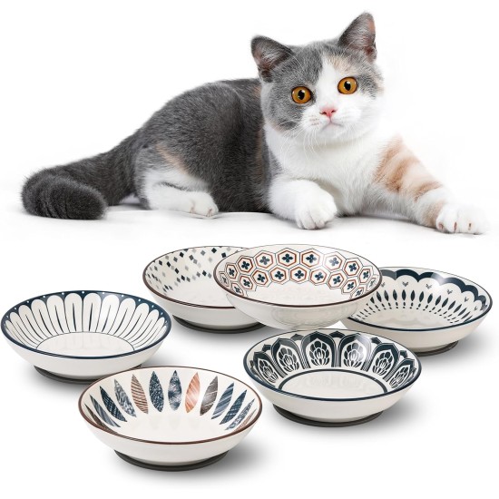Ceramic Cat Feeding Bowl, Colourful Cat Bowls, Set of 6, Porcelain Cat Bowl, Cat Feeding Bowl, Cat Feeding Bowl, Cat Bowl, Flat Cat Plate, Cat Food Bowl Set, 250 ml Ceramic Cat Feeding Bowl, Colourful Cat Bowls, Set of 6, Porcelain Cat Bowl, Cat Feeding Bowl, Cat Feeding Bowl, Cat Bowl, Flat Cat Plate, Cat Food Bowl Set, 250 ml
