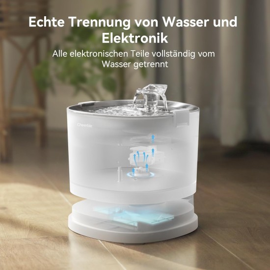 Cheerble Cat Fountain Wireless 2L with MagDrive™ Tech - Pumpless Ultralight Drinking Fountain for Cats with 5000 mAh Battery, Motion Sensor, BPA-Free, Easy to Clean Cat Water Fountain, Elfin E1+ Cheerble Cat Fountain Wireless 2L with MagDrive™ Tech - Pumpless Ultralight Drinking Fountain for Cats with 5000 mAh Battery, Motion Sensor, BPA-Free, Easy to Clean Cat Water Fountain, Elfin E1+
