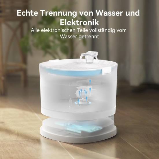 Cheerble Cat Fountain Wireless 2L with MagDrive™ Tech - Pumpless Ultralight Drinking Fountain for Cats with 5000 mAh Battery, Motion Sensor, BPA-Free, Easy to Clean Cat Water Fountain, Elfin E1+ Cheerble Cat Fountain Wireless 2L with MagDrive™ Tech - Pumpless Ultralight Drinking Fountain for Cats with 5000 mAh Battery, Motion Sensor, BPA-Free, Easy to Clean Cat Water Fountain, Elfin E1+