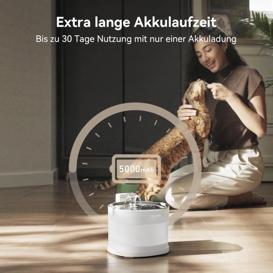 Cheerble Cat Fountain Wireless 2L with MagDrive™ Tech - Pumpless Ultralight Drinking Fountain for Cats with 5000 mAh Battery, Motion Sensor, BPA-Free, Easy to Clean Cat Water Fountain, Elfin E1+ Cheerble Cat Fountain Wireless 2L with MagDrive™ Tech - Pumpless Ultralight Drinking Fountain for Cats with 5000 mAh Battery, Motion Sensor, BPA-Free, Easy to Clean Cat Water Fountain, Elfin E1+