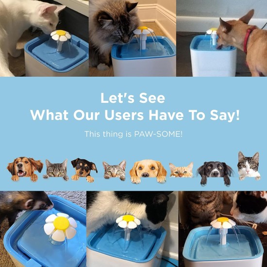 Ciays Cat Water Fountain, Automatic Pet Water Fountain, 2.5L Dog Water Dispenser with 3 Replacement Filters for Cats, Dogs, Multiple Pets, Blue Ciays Cat Water Fountain, Automatic Pet Water Fountain, 2.5L Dog Water Dispenser with 3 Replacement Filters for Cats, Dogs, Multiple Pets, Blue
