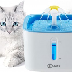 Ciays Cat Water Fountain, Automatic Pet Water Fountain, 2.5L Dog Water Dispenser with 3 Replacement Filters for Cats, Dogs, Multiple Pets, Blue Ciays Cat Water Fountain, Automatic Pet Water Fountain, 2.5L Dog Water Dispenser with 3 Replacement Filters for Cats, Dogs, Multiple Pets, Blue
