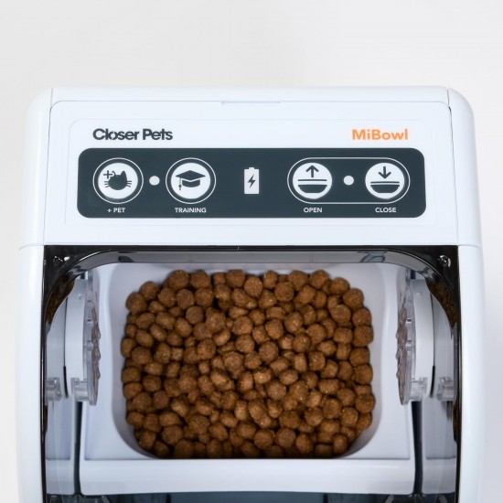 Closer Pets MiBowl Automatic Selective Microchip Pet Feeder (CP500) - BPA and BHT Free Closed Back Bowl for Small to Medium Cats and Small Dogs, White Closer Pets MiBowl Automatic Selective Microchip Pet Feeder (CP500) - BPA and BHT Free Closed Back Bowl for Small to Medium Cats and Small Dogs, White