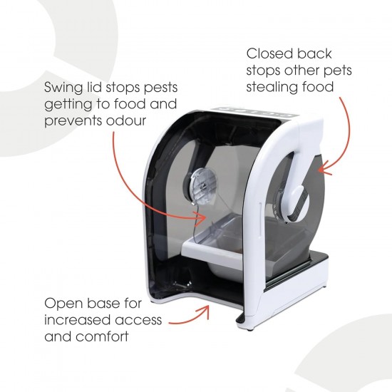 Closer Pets MiBowl Automatic Selective Microchip Pet Feeder (CP500) - BPA and BHT Free Closed Back Bowl for Small to Medium Cats and Small Dogs, White Closer Pets MiBowl Automatic Selective Microchip Pet Feeder (CP500) - BPA and BHT Free Closed Back Bowl for Small to Medium Cats and Small Dogs, White
