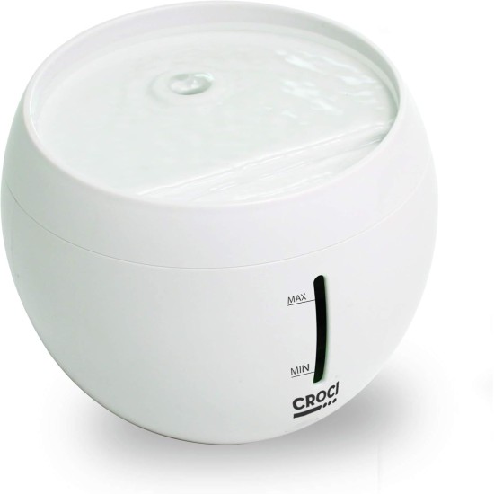 Croci Aqua Fountain for Cats and Dogs, TDS Water Quality Display, Double Filter System, Water Level Sensor, Filter Change Sensor, Noiseless Capacity 2L Croci Aqua Fountain for Cats and Dogs, TDS Water Quality Display, Double Filter System, Water Level Sensor, Filter Change Sensor, Noiseless Capacity 2L