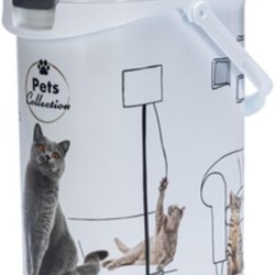 Curver Cat Food Container - 10L/4kg - Pets Collection - Airtight Storage Odour Resistant for Cat Food - 19 x 30 x 35 cm, White Curver Cat Food Container - 10L/4kg - Pets Collection - Airtight Storage Odour Resistant for Cat Food - 19 x 30 x 35 cm, White