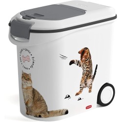 Curver Food Container 12 kg I 35 L, White/Grey/Love Pets Cats, 49.3 x 27.8 x 42.5 cm, 241094 Curver Food Container 12 kg I 35 L, White/Grey/Love Pets Cats, 49.3 x 27.8 x 42.5 cm, 241094