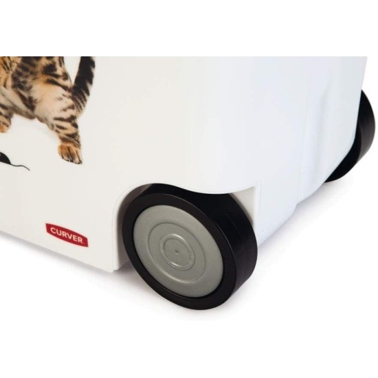 Curver Food Container 12 kg I 35 L, White/Grey/Love Pets Cats, 49.3 x 27.8 x 42.5 cm, 241094 Curver Food Container 12 kg I 35 L, White/Grey/Love Pets Cats, 49.3 x 27.8 x 42.5 cm, 241094
