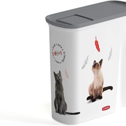 Curver Food Container 2.5 kg I Verseuse 6L Chat, White/Grey/Love Pets Cats Curver Food Container 2.5 kg I Verseuse 6L Chat, White/Grey/Love Pets Cats