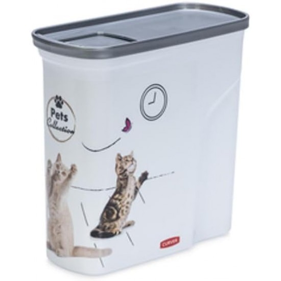 Curver PetLife Food Container 2 kg Dry Food Container for Cats Storage Container for Pet Food 20.5 x 8.6 x 19.40 cm