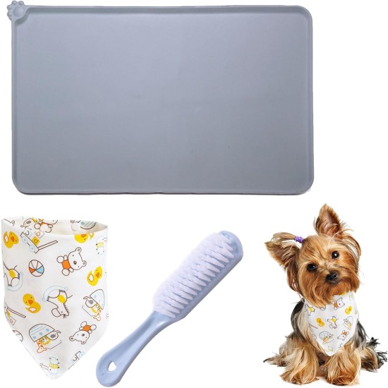 DALAETUS 3-Piece Cat Feeding Mat Set, Silicone Bowl Mat, Waterproof and Dirt-Repellent Dog Bowl Mat for Dogs and Cats, Kids, Children, Toddlers DALAETUS 3-Piece Cat Feeding Mat Set, Silicone Bowl Mat, Waterproof and Dirt-Repellent Dog Bowl Mat for Dogs and Cats, Kids, Children, Toddlers