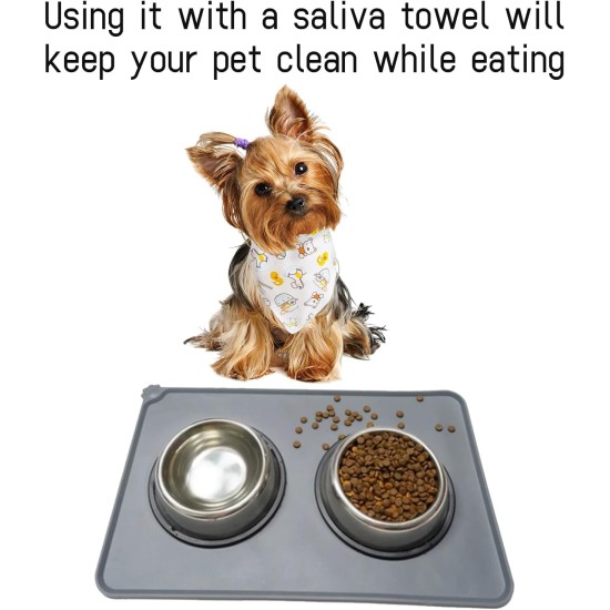 DALAETUS 3-Piece Cat Feeding Mat Set, Silicone Bowl Mat, Waterproof and Dirt-Repellent Dog Bowl Mat for Dogs and Cats, Kids, Children, Toddlers DALAETUS 3-Piece Cat Feeding Mat Set, Silicone Bowl Mat, Waterproof and Dirt-Repellent Dog Bowl Mat for Dogs and Cats, Kids, Children, Toddlers