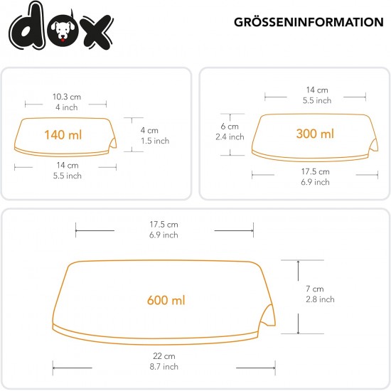 DDOXX Anti-Gulp Dog Bowl for Small & Large Dogs, Non-Slip, Many Colours & Sizes, Cat Food Bowl, Dog Bowl, Cat Bowl, Melamine Bowl DDOXX Anti-Gulp Dog Bowl for Small & Large Dogs, Non-Slip, Many Colours & Sizes, Cat Food Bowl, Dog Bowl, Cat Bowl, Melamine Bowl