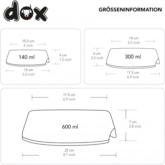 DDOXX Anti-Gulp Dog Bowl for Small & Large Dogs, Non-Slip, Many Colours & Sizes, Cat Food Bowl, Dog Bowl, Cat Bowl, Melamine Bowl DDOXX Anti-Gulp Dog Bowl for Small & Large Dogs, Non-Slip, Many Colours & Sizes, Cat Food Bowl, Dog Bowl, Cat Bowl, Melamine Bowl