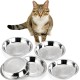 DEAYOU Cat Bowls Stainless Steel 7.7 Inch Metal Cat Food and Water Bowl 16 oz Simple Pet Bowl for Kitten Puppy Wide Flat Replacement Dog Bowl Raised Stand