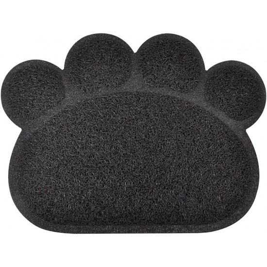 DM Large Cat Litter Tray Mat Paw Shape 59 x 44 cm Charcoal Grey DM Large Cat Litter Tray Mat Paw Shape 59 x 44 cm Charcoal Grey