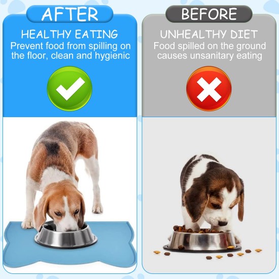 DOKRIN Food Mats for Cats, 2 Pieces Placemats for Cats and Dogs, Leak-proof Silicone Mat for Pets DOKRIN Food Mats for Cats, 2 Pieces Placemats for Cats and Dogs, Leak-proof Silicone Mat for Pets