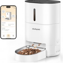 DUDUPET Automatic Cat Feeder, 4L Cat Food Dispenser Cat Feeder Automatic, 2.4G WIFI Remote Control Dual Power Supply, 10-Second Voice Recording, Stainless Steel Bowl, Suitable for Small Dogs and Cats DUDUPET Automatic Cat Feeder, 4L Cat Food Dispenser Cat Feeder Automatic, 2.4G WIFI Remote Control Dual Power Supply, 10-Second Voice Recording, Stainless Steel Bowl, Suitable for Small Dogs and Cats