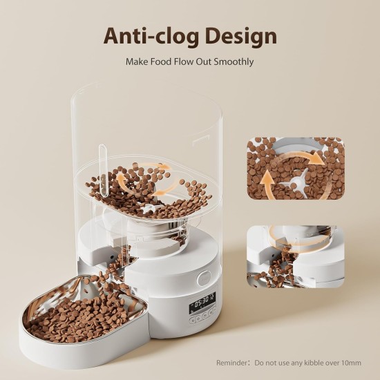 DUDUPET Automatic Cat Feeder, 4L Cat Food Dispenser Cat Feeder Automatic, 2.4G WIFI Remote Control Dual Power Supply, 10-Second Voice Recording, Stainless Steel Bowl, Suitable for Small Dogs and Cats DUDUPET Automatic Cat Feeder, 4L Cat Food Dispenser Cat Feeder Automatic, 2.4G WIFI Remote Control Dual Power Supply, 10-Second Voice Recording, Stainless Steel Bowl, Suitable for Small Dogs and Cats