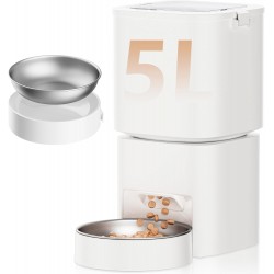 DUDUPET Automatic Cat Feeder, 5L Large Capacity, Intelligent Cat Food, Easy to Use, 1-10 Meals a Day, Feeder for Cats and Dogs (White) DUDUPET Automatic Cat Feeder, 5L Large Capacity, Intelligent Cat Food, Easy to Use, 1-10 Meals a Day, Feeder for Cats and Dogs (White)