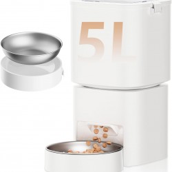 DUDUPET Automatic Cat Feeder, 5L Large Capacity, Intelligent Cat Food, Easy to Use, 1-10 Meals a Day, Feeder for Cats and Dogs (White) DUDUPET Automatic Cat Feeder, 5L Large Capacity, Intelligent Cat Food, Easy to Use, 1-10 Meals a Day, Feeder for Cats and Dogs (White)