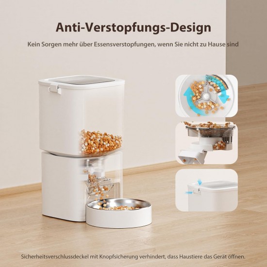 DUDUPET Automatic Cat Feeder, 5L Large Capacity, Intelligent Cat Food, Easy to Use, 1-10 Meals a Day, Feeder for Cats and Dogs (White) DUDUPET Automatic Cat Feeder, 5L Large Capacity, Intelligent Cat Food, Easy to Use, 1-10 Meals a Day, Feeder for Cats and Dogs (White)