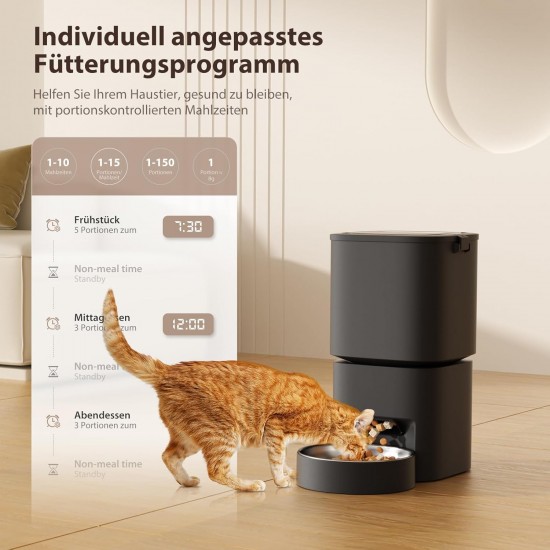 DUDUPET Automatic Cat Feeder, 5L Large Capacity, Intelligent Cat Food, Easy to Use, 1-10 Meals a Day, Feeder for Cats and Dogs (White) DUDUPET Automatic Cat Feeder, 5L Large Capacity, Intelligent Cat Food, Easy to Use, 1-10 Meals a Day, Feeder for Cats and Dogs (White)