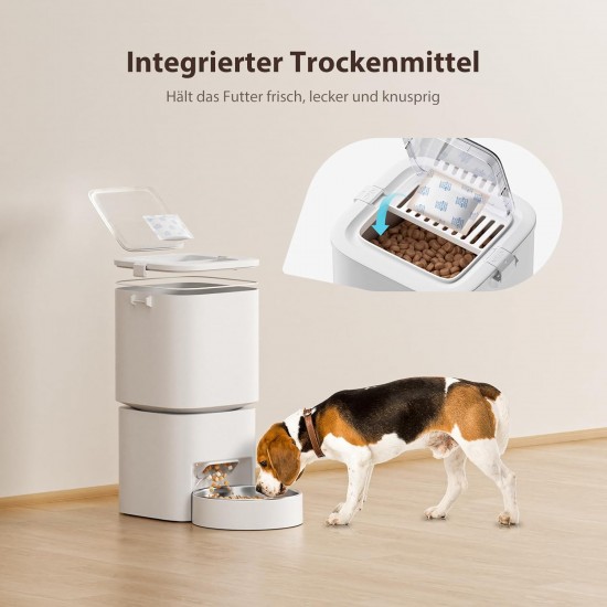 DUDUPET Automatic Cat Feeder, 5L Large Capacity, Intelligent Cat Food, Easy to Use, 1-10 Meals a Day, Feeder for Cats and Dogs (White) DUDUPET Automatic Cat Feeder, 5L Large Capacity, Intelligent Cat Food, Easy to Use, 1-10 Meals a Day, Feeder for Cats and Dogs (White)