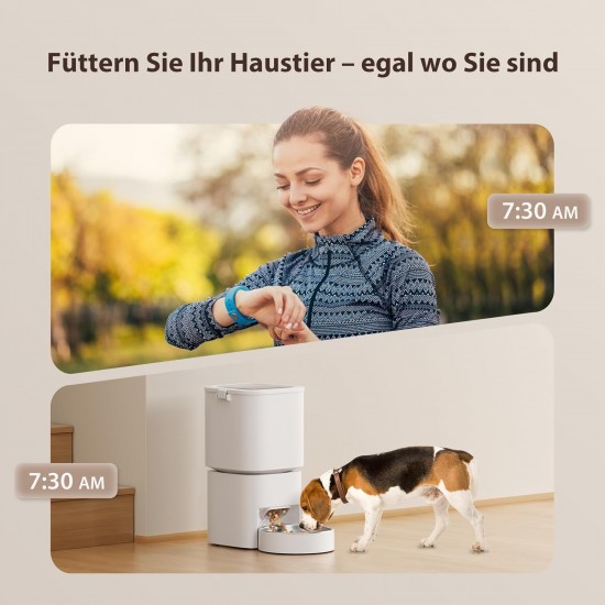 DUDUPET Automatic Cat Feeder, 5L Large Capacity, Intelligent Cat Food, Easy to Use, 1-10 Meals a Day, Feeder for Cats and Dogs (White) DUDUPET Automatic Cat Feeder, 5L Large Capacity, Intelligent Cat Food, Easy to Use, 1-10 Meals a Day, Feeder for Cats and Dogs (White)