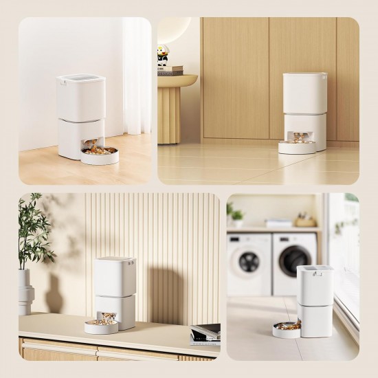 DUDUPET Automatic Cat Feeder, 5L Large Capacity, Intelligent Cat Food, Easy to Use, 1-10 Meals a Day, Feeder for Cats and Dogs (White) DUDUPET Automatic Cat Feeder, 5L Large Capacity, Intelligent Cat Food, Easy to Use, 1-10 Meals a Day, Feeder for Cats and Dogs (White)