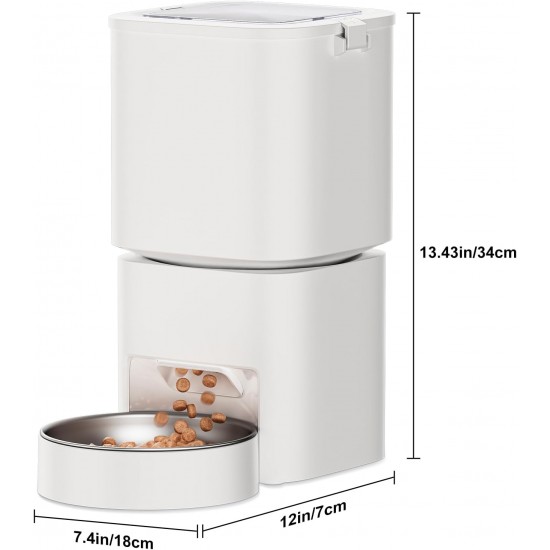 DUDUPET Automatic Cat Feeder, 5L Large Capacity, Intelligent Cat Food, Easy to Use, 1-10 Meals a Day, Feeder for Cats and Dogs (White) DUDUPET Automatic Cat Feeder, 5L Large Capacity, Intelligent Cat Food, Easy to Use, 1-10 Meals a Day, Feeder for Cats and Dogs (White)