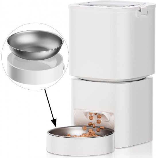DUDUPET Automatic Cat Feeder, 5L Large Capacity, Intelligent Cat Food, Easy to Use, 1-10 Meals a Day, Feeder for Cats and Dogs (White) DUDUPET Automatic Cat Feeder, 5L Large Capacity, Intelligent Cat Food, Easy to Use, 1-10 Meals a Day, Feeder for Cats and Dogs (White)