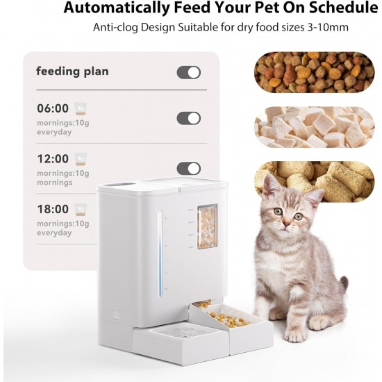 DUDUPET Automatic Cat Feeder and Water Dispenser 2-in-1, Automatic Cat Feeder 5L + Water Dispenser 4L for Cats (WiFi) DUDUPET Automatic Cat Feeder and Water Dispenser 2-in-1, Automatic Cat Feeder 5L + Water Dispenser 4L for Cats (WiFi)