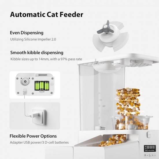 DUDUPET Automatic Cat Feeder and Water Dispenser 2-in-1, Automatic Cat Feeder 5L + Water Dispenser 4L for Cats (WiFi) DUDUPET Automatic Cat Feeder and Water Dispenser 2-in-1, Automatic Cat Feeder 5L + Water Dispenser 4L for Cats (WiFi)