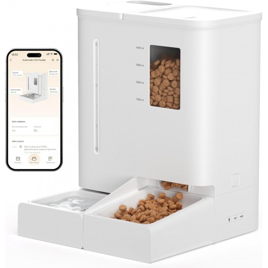 DUDUPET Automatic Cat Feeder and Water Dispenser 2-in-1, Automatic Cat Feeder 5L + Water Dispenser 4L for Cats (WiFi) DUDUPET Automatic Cat Feeder and Water Dispenser 2-in-1, Automatic Cat Feeder 5L + Water Dispenser 4L for Cats (WiFi)