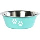 Dehner Lieblinge Paw Dog and Cat Bowl, Approx. 7 x 16 x 21 cm, 1560 ml, Stainless Steel, Turquoise Dehner Lieblinge Paw Dog and Cat Bowl, Approx. 7 x 16 x 21 cm, 1560 ml, Stainless Steel, Turquoise