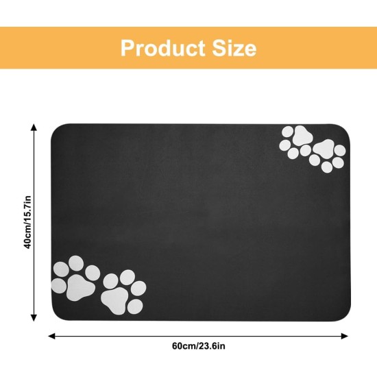 Dog Bowl Mat, 40 x 60 cm, Cat Feeding Mat, Super Absorbent Mat, Cat Bowl, Dog Bowl Mat, Non-Slip, Diatomaceous Earth Feeding Mat, Cat, Quick Drying Feeding Bowl Mat for Cats Dog Bowl Mat, 40 x 60 cm, Cat Feeding Mat, Super Absorbent Mat, Cat Bowl, Dog Bowl Mat, Non-Slip, Diatomaceous Earth Feeding Mat, Cat, Quick Drying Feeding Bowl Mat for Cats