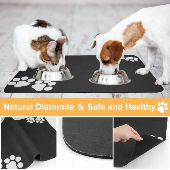 Dog Bowl Mat, 40 x 60 cm, Cat Feeding Mat, Super Absorbent Mat, Cat Bowl, Dog Bowl Mat, Non-Slip, Diatomaceous Earth Feeding Mat, Cat, Quick Drying Feeding Bowl Mat for Cats Dog Bowl Mat, 40 x 60 cm, Cat Feeding Mat, Super Absorbent Mat, Cat Bowl, Dog Bowl Mat, Non-Slip, Diatomaceous Earth Feeding Mat, Cat, Quick Drying Feeding Bowl Mat for Cats