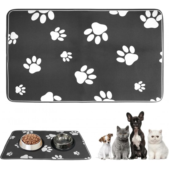 Dog and Cat Bowl Mat, 50 x 30 cm, Absorbent Quick-Drying Food Mats for Pets, Feeding Mat, Dog Mat, Cat Bowl, Waterproof and Non-Slip for Living Room, Pet Store Dog and Cat Bowl Mat, 50 x 30 cm, Absorbent Quick-Drying Food Mats for Pets, Feeding Mat, Dog Mat, Cat Bowl, Waterproof and Non-Slip for Living Room, Pet Store