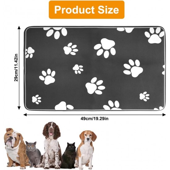 Dog and Cat Bowl Mat, 50 x 30 cm, Absorbent Quick-Drying Food Mats for Pets, Feeding Mat, Dog Mat, Cat Bowl, Waterproof and Non-Slip for Living Room, Pet Store Dog and Cat Bowl Mat, 50 x 30 cm, Absorbent Quick-Drying Food Mats for Pets, Feeding Mat, Dog Mat, Cat Bowl, Waterproof and Non-Slip for Living Room, Pet Store