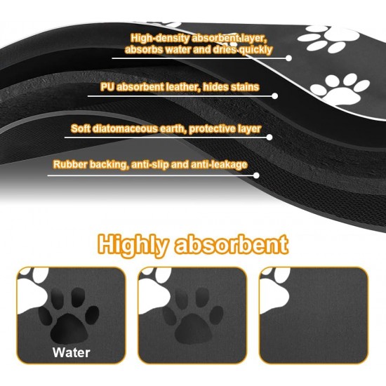 Dog and Cat Bowl Mat, 50 x 30 cm, Absorbent Quick-Drying Food Mats for Pets, Feeding Mat, Dog Mat, Cat Bowl, Waterproof and Non-Slip for Living Room, Pet Store Dog and Cat Bowl Mat, 50 x 30 cm, Absorbent Quick-Drying Food Mats for Pets, Feeding Mat, Dog Mat, Cat Bowl, Waterproof and Non-Slip for Living Room, Pet Store