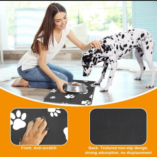 Dog and Cat Bowl Mat, 50 x 30 cm, Absorbent Quick-Drying Food Mats for Pets, Feeding Mat, Dog Mat, Cat Bowl, Waterproof and Non-Slip for Living Room, Pet Store Dog and Cat Bowl Mat, 50 x 30 cm, Absorbent Quick-Drying Food Mats for Pets, Feeding Mat, Dog Mat, Cat Bowl, Waterproof and Non-Slip for Living Room, Pet Store