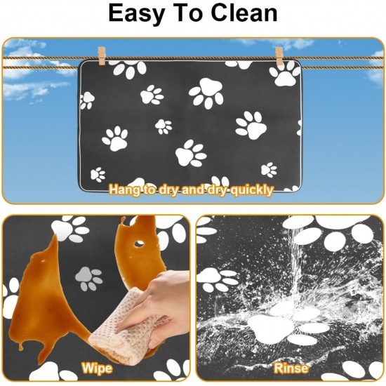 Dog and Cat Bowl Mat, 50 x 30 cm, Absorbent Quick-Drying Food Mats for Pets, Feeding Mat, Dog Mat, Cat Bowl, Waterproof and Non-Slip for Living Room, Pet Store Dog and Cat Bowl Mat, 50 x 30 cm, Absorbent Quick-Drying Food Mats for Pets, Feeding Mat, Dog Mat, Cat Bowl, Waterproof and Non-Slip for Living Room, Pet Store