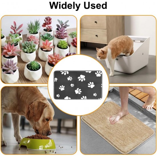 Dog and Cat Bowl Mat, 50 x 30 cm, Absorbent Quick-Drying Food Mats for Pets, Feeding Mat, Dog Mat, Cat Bowl, Waterproof and Non-Slip for Living Room, Pet Store Dog and Cat Bowl Mat, 50 x 30 cm, Absorbent Quick-Drying Food Mats for Pets, Feeding Mat, Dog Mat, Cat Bowl, Waterproof and Non-Slip for Living Room, Pet Store