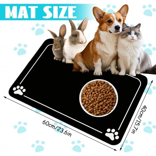 Dog and Cat Bowl Mat, 50 x 30 cm, Absorbent Quick-Drying Food Mats for Pets, Feeding Mat, Dog Mat, Cat Bowl, Waterproof and Non-Slip for Living Room, Pet Store Dog and Cat Bowl Mat, 50 x 30 cm, Absorbent Quick-Drying Food Mats for Pets, Feeding Mat, Dog Mat, Cat Bowl, Waterproof and Non-Slip for Living Room, Pet Store