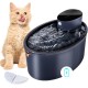 Drinking Fountain for Cats, Wireless Cat Fountain with Motion Sensor, 2.5 L, Quiet Cat Drinking Fountain with Activated Carbon Filter, 4000 mAh Battery Capacity, Drinking Fountain for Cats, Black